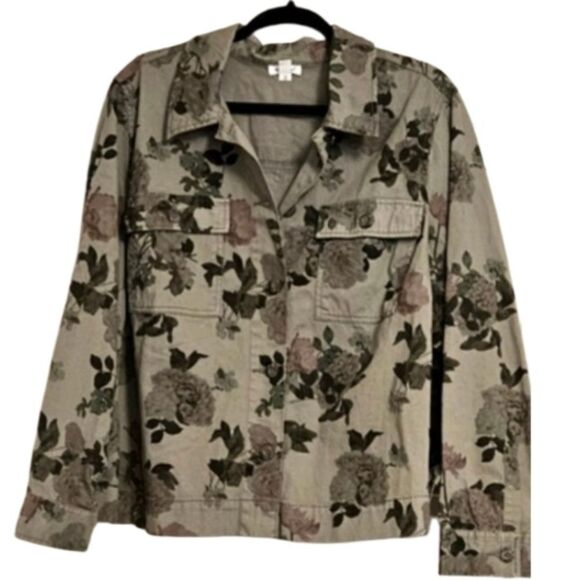 Greyish khaki floral denim Westport jacket 3x. New with tags. - Picture 1 of 7